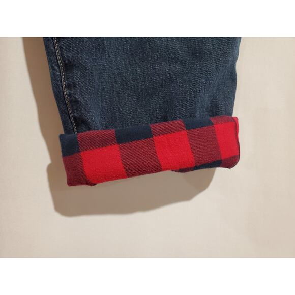 Lands End Square Rigger Traditional Fit Flannel Plaid Lined Jeans Mens Size 38 - Picture 5 of 14